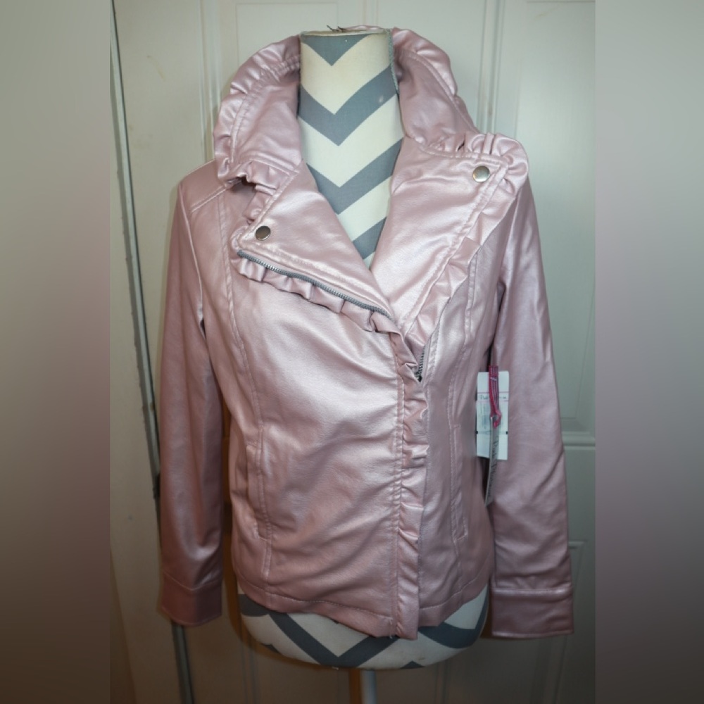 NWT Pink Platinum Women's Long Sleeve Zipper Collared Jacket Size MEDIUM